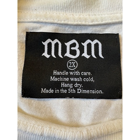 MBM  Marcos Alvarado Mens Long Sleeve Tee Shirt XXL White Tie Dye - Picture 3 of 3